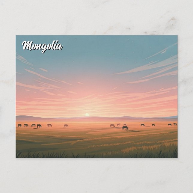 Steppe Mongolia Yurt Travel Postcard (Front)