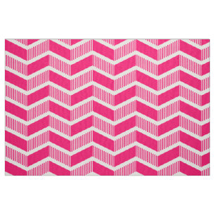 Stepped Chevrons - Neon Red Fabric
