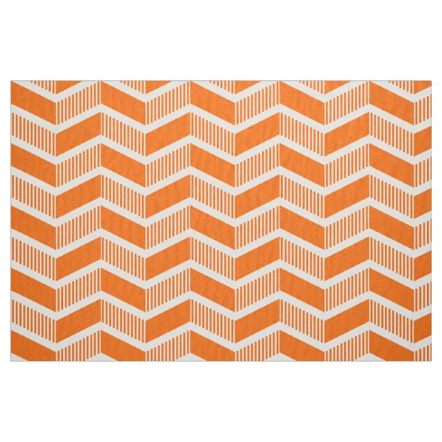Stepped Chevrons - Orange Fabric (Fat Quarter)