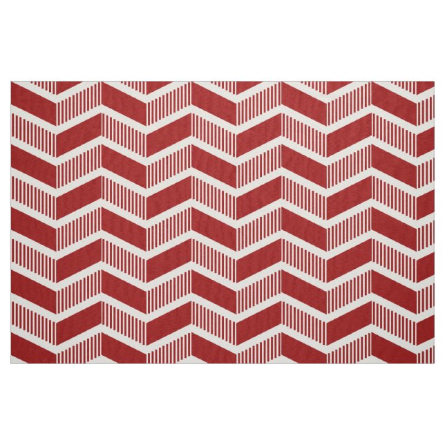 Stepped Chevrons - Ruby Red Fabric (Fat Quarter)