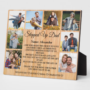 Stepped Up Dad Definition Custom 8 Photo Plaque