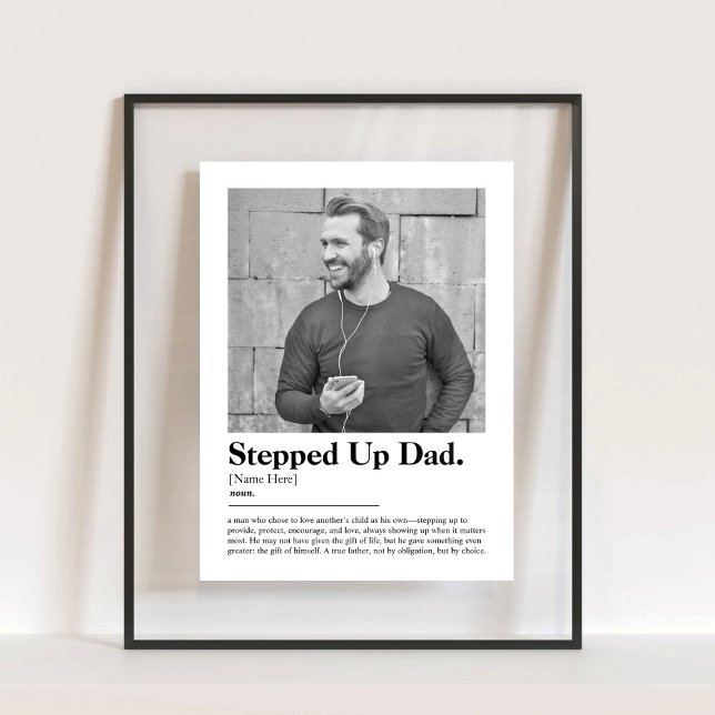Stepped Up Dad Dictionary Definition with Photo Acrylic Sign (Stepped Up Dad Dictionary Definition with Photo Acrylic Sign)