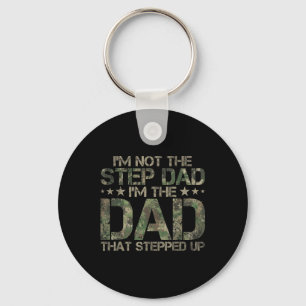 Stepped Up Dad Shirt - Dad Who Stepped Up American Key Ring