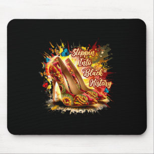Steppin Into African High Heels Girls Women Black Mouse Pad