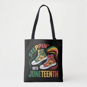 Steppin' Into Juneteenth 1865 Freedom Women Tote Bag
