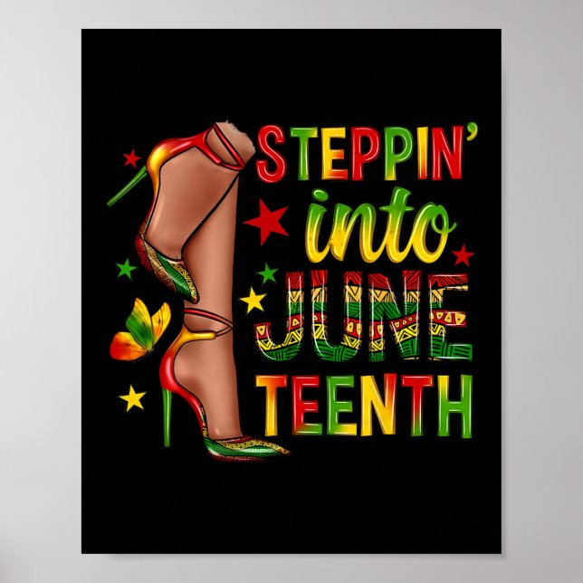 Steppin Into Juneteenth African Queen High Heels B Poster (Front)