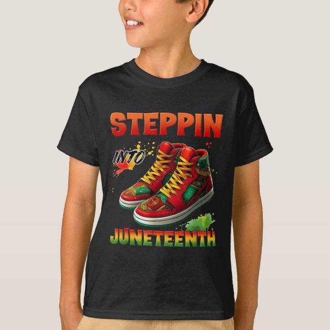 Steppin Into Juneteenth Afro African Sneakers Men  (Front)