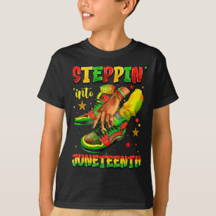 Steppin' Into Juneteenth Ancestors Melanin African T-Shirt