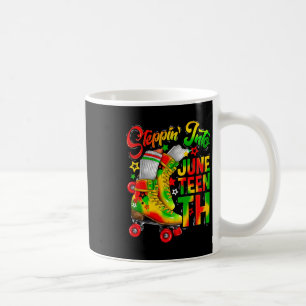 Steppin' Into Juneteenth Ancestors Melanin Roller Coffee Mug