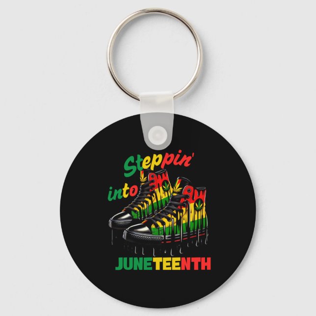 Steppin' Into Juneteenth  Key Ring (Front)