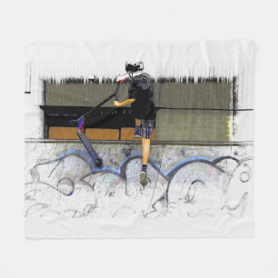 Steppin' It - Stunt Scooter Rider Fleece Blanket