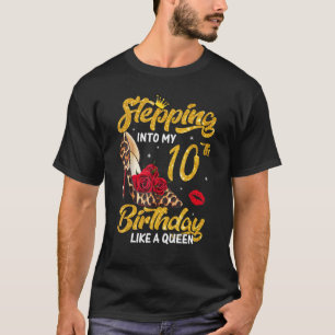 Stepping Into 11th Birthday Like A Queen Leopard T-Shirt