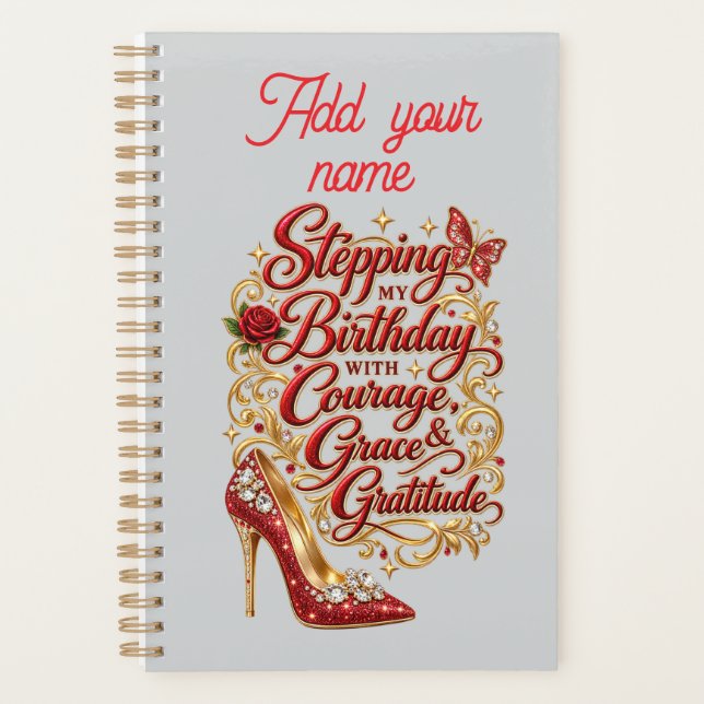 Stepping into birthday with courage planner (Front)