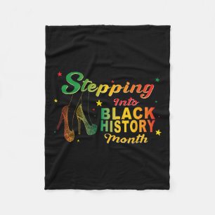 Stepping Into Black History Month African High Hee Fleece Blanket