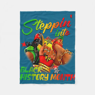 Stepping into black history month black girls fleece blanket