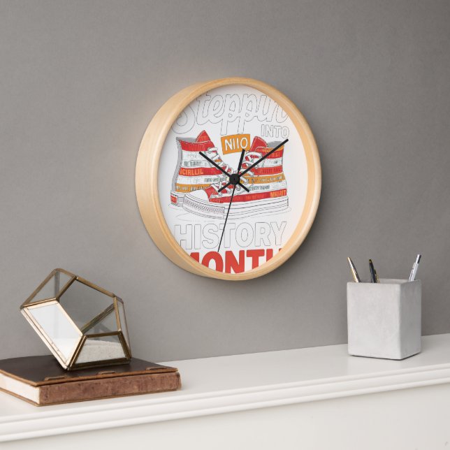 Stepping Into Black History Month Black Girls Snea Clock (Office)