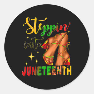 Stepping Into Juneteenth 1865 Juneteenth African A Classic Round Sticker