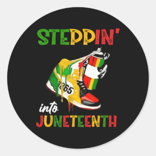 Stepping Into Juneteenth 1865 Pride Black African  Classic Round Sticker