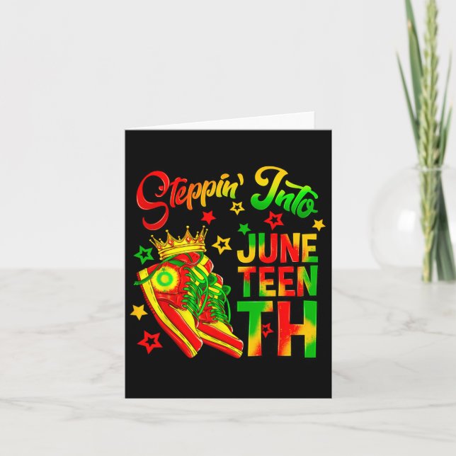 Stepping Into Juneteenth African American Sneakers Card (Front)