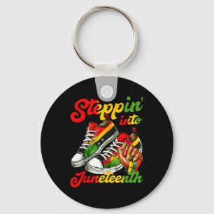 Stepping Into Juneteenth Afro Woman Black Girls Sn Key Ring