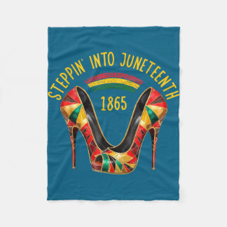 Stepping into juneteenth high heels pride black fleece blanket