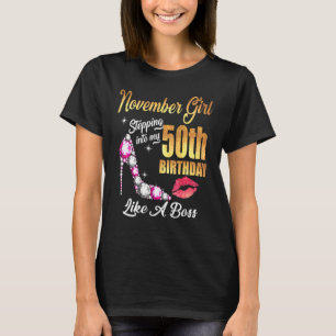 Stepping Into My 50th Birthday Like A Boss For 50  T-Shirt