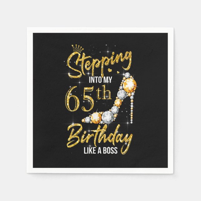 Stepping into My 65th Birthday Women High Heels 65 Napkin (Front)