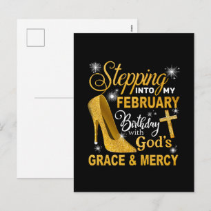 Stepping Into My February Birthday With Gods Grace Holiday Postcard