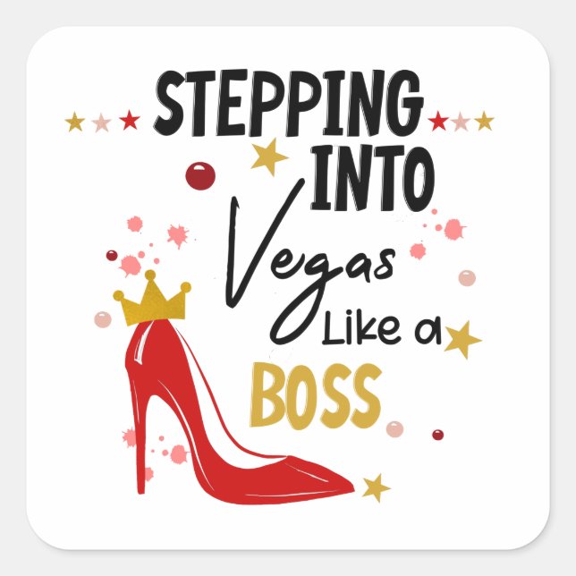 Stepping Into Vegas Vacation Trip Birthday Girl  Square Sticker (Front)