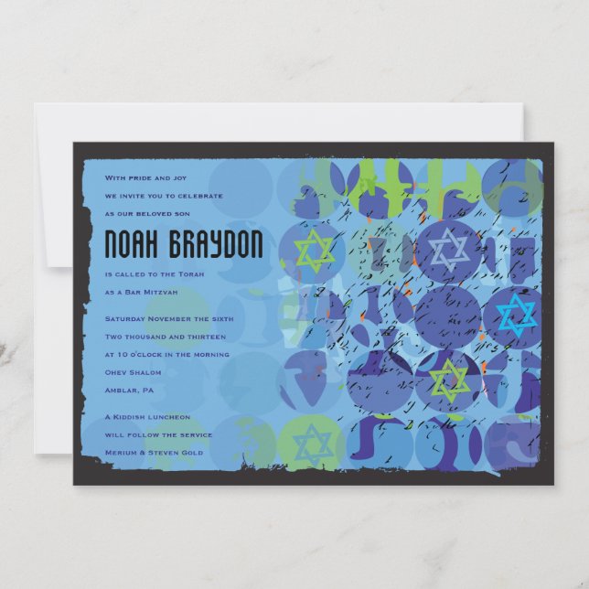 STEPPING STONES Bar Bat Mitzvah Invitation (Front)