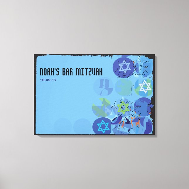 STEPPING STONES Bar Mitzvah Mitzvah Sign-In Board Canvas Print (Front)