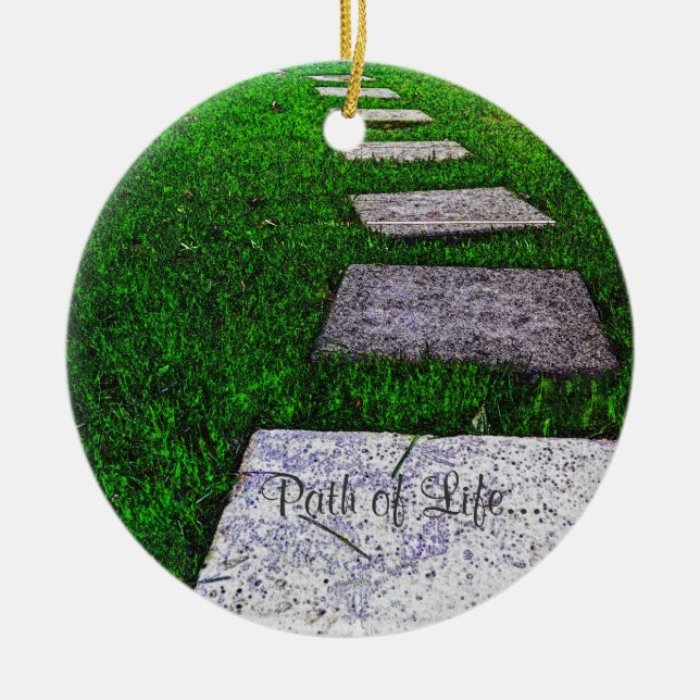 Stepping Stones by Shirley Taylor Ceramic Tree Decoration (Front)
