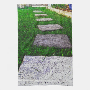Stepping Stones by Shirley Taylor Tea Towel