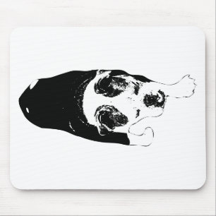 Stepping Vector Dog Inspires Focused Winter Work Mouse Pad