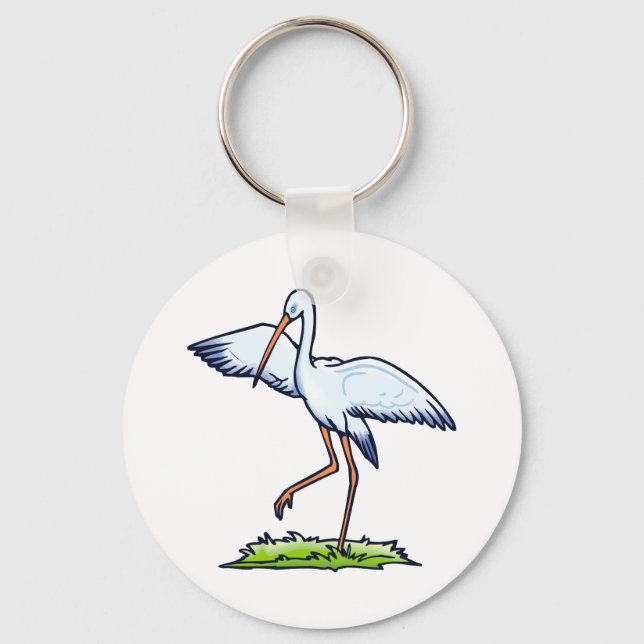 Steppy Stork Key Ring (Front)
