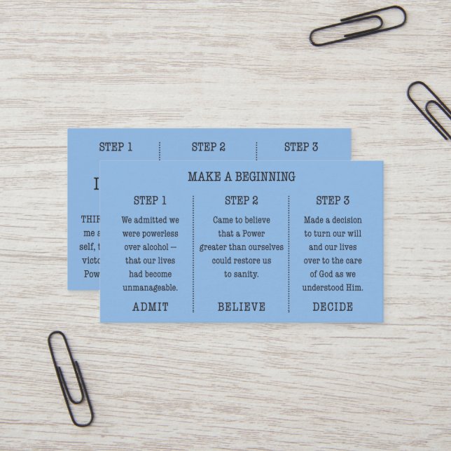 Steps 1-2-3 Business Card (Front/Back In Situ)