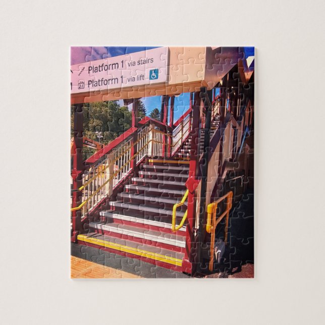 Steps at the station jigsaw puzzle (Vertical)