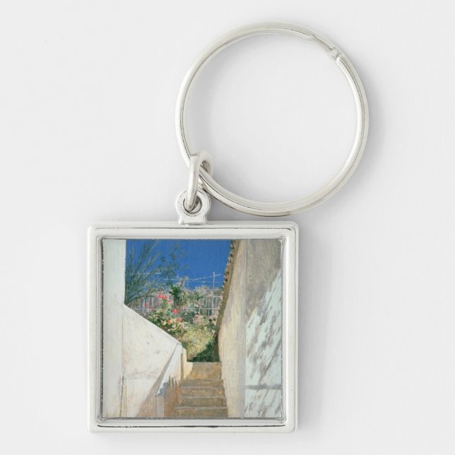 Steps in a Garden, Algeria, 1883 Key Ring (Front)