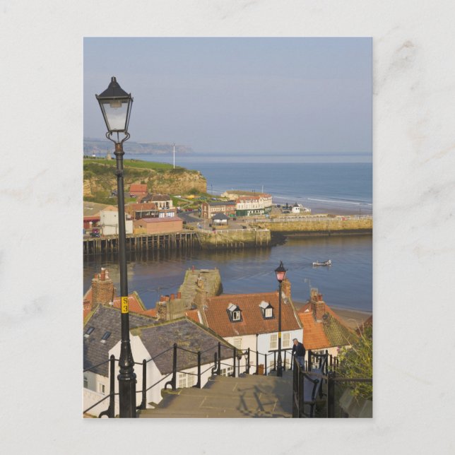 Steps leading down to the harbour, Whitby, North Postcard (Front)