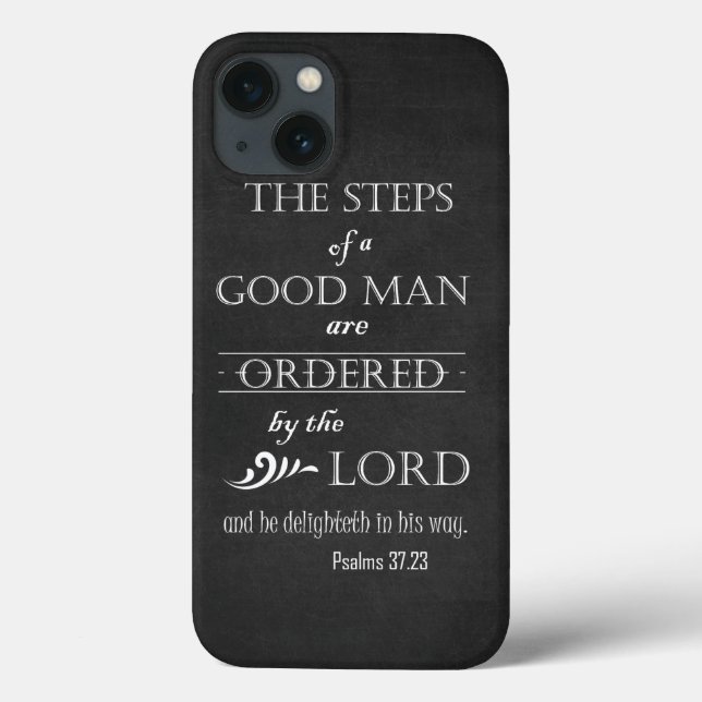 Steps of a Good Man Bible Verse Typography Case-Mate iPhone Case (Back)