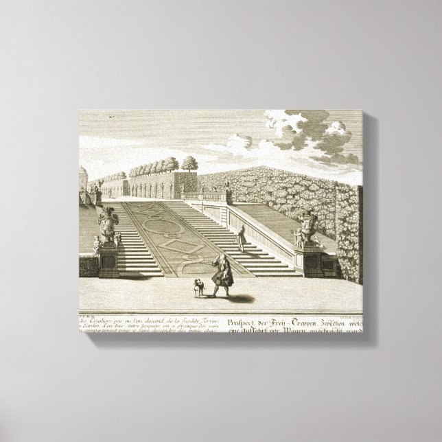 Steps to the garden terrace, Belvedere Palace, Vie Canvas Print (Front)