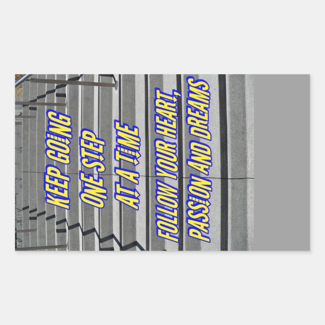 Steps to your dreams_ rectangular sticker (Front)