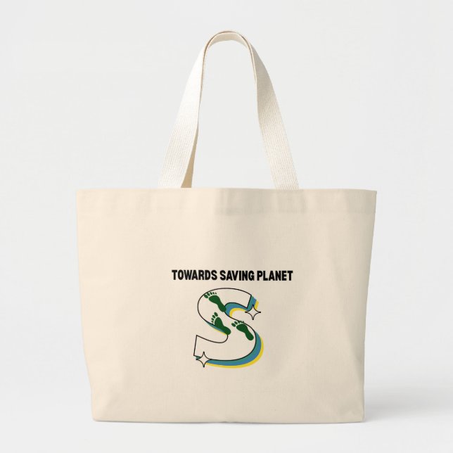 “Steps Towards Saving Planet” Eco Tote Bag – Walk  (Front)