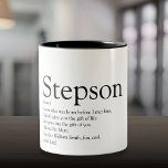 Stepson Modern Black and White Definition Two-Tone Coffee Mug<br><div class="desc">Personalise for your special stepson to create a unique gift. A perfect way to show him how amazing he is every day. Designed by Thisisnotme©</div>