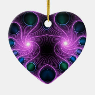 Stereo Love Heart Fractal Pink Tree Ornament