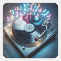 Stereo Turntable With Neon Notes