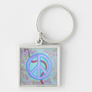 Sterling silver keychain -Peace