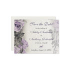 Sterling Silver Purple Rose Wedding Save the Date