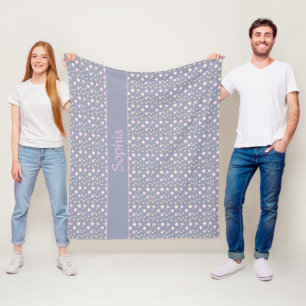 Sterne Muster rosa grau Fleece Blanket
