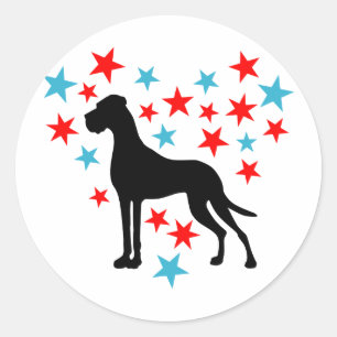 Sternenherz Dogge Classic Round Sticker